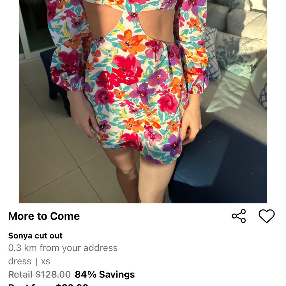 Floral Cut-Out Mini Dress - Sonya cut out - Picture 2 of 6